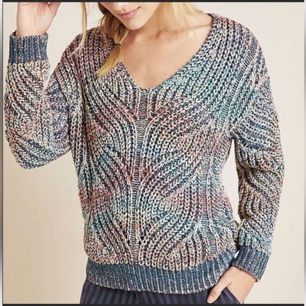 Anthropologie Chroma V-Neck Oversized Sweater size medium